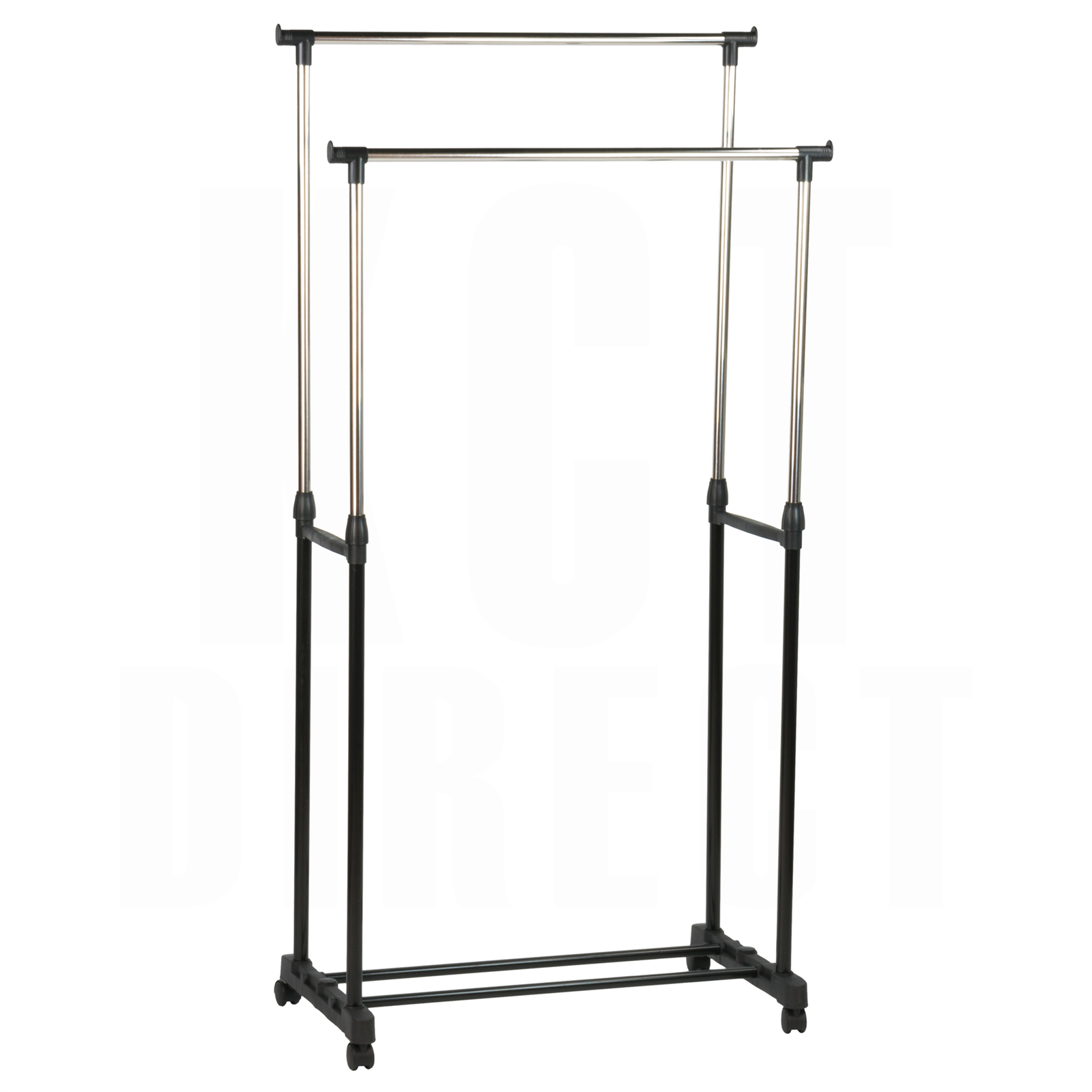 DOUBLE CLOTHES RAIL CLOTHING HANGING RACK FOR BEDROOM SMALL STAND FREESTANDING