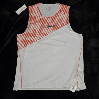 Adidas Terrex Pro Techrock Tank Top Shirt  White Orange Men's L NWT  JX2831