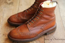 Trickers Stow Tan Brown Leather Derby Brogue Boots Shoes Mens UK 7 US 8 EU 41