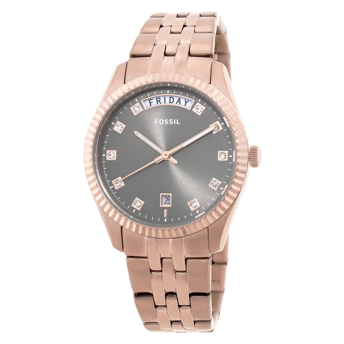 Fossil Scarlette Day-Date Quartz Gray Dial Ladies Watch  display picture 3