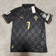 Cristiano Ronaldo Nueva Jersey Negro Portugal 25-26 Mundial Réplica Talla L Delgada