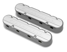 Holley 241-175 2-pc Ls Chevrolet Script Valve Covers - Natural Finish