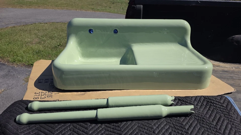 Fregadero antiguo vintage de porcelana de hierro fundido 21/04/1965 I 3540 18 Foto 3 de 4