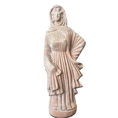 Vintage Terra Cotta Woman In Robe/Dress 12  Tall