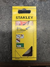 Image of Stanley 3pc 13x455mm 120 Grit (Medium) Sanding Belts