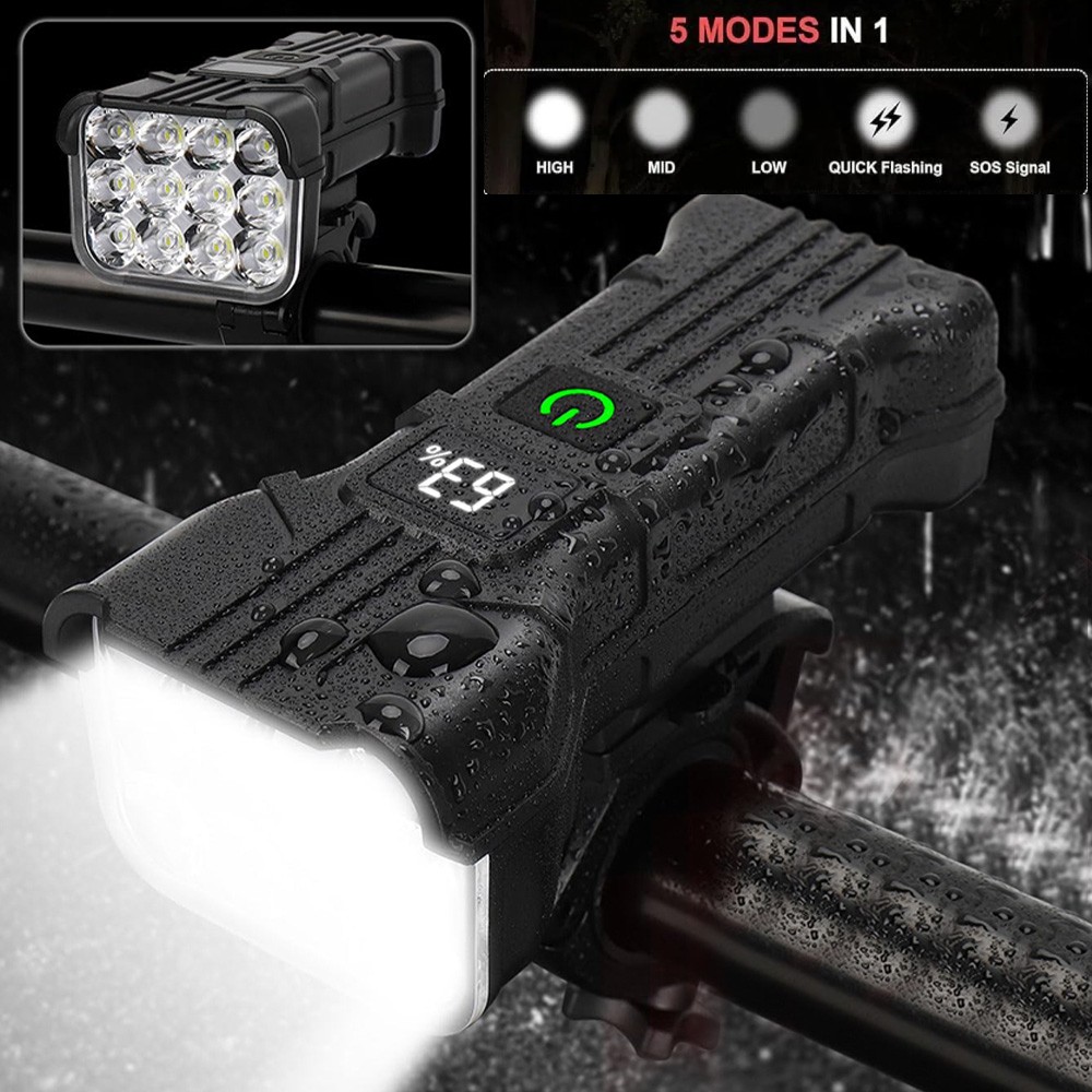 2xRechargeable LED Mountain Bike Lights 90000LM Bicycle Torch Front Lamp+Bracket