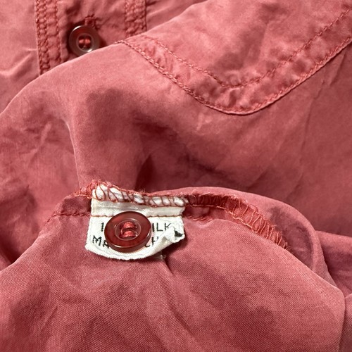 Vintage Valentino Uomo shirt men's red short sleeved button up 100% silk Size M - Picture 7 of 9