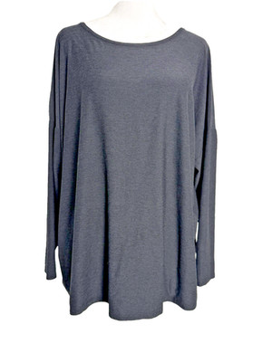 Beyond Yoga Active Top 1X Dark Gray Strappy Back Dolman Sleeve Stretch Shirt
