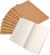 10 Pack A5 Blank Notebooks Kraft Brown Cover Journal Notebook