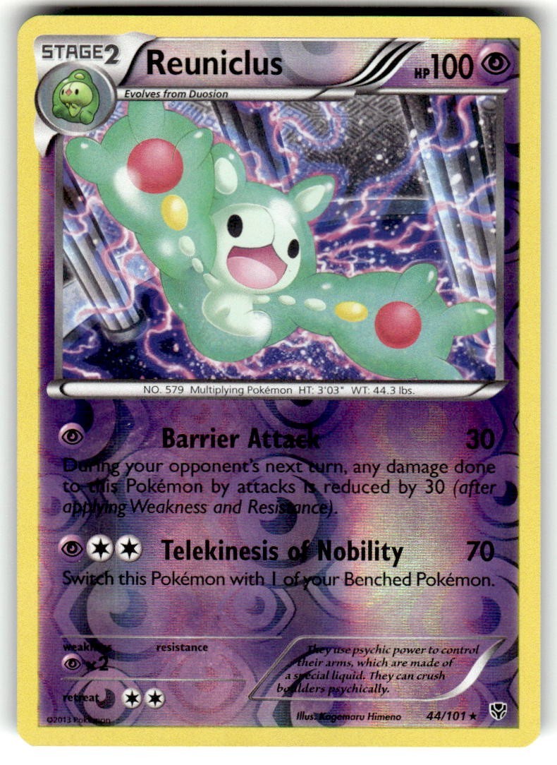 Reuniclus 44/101 Rare Reverse Holo English Pokemon Plasma Blast NM
