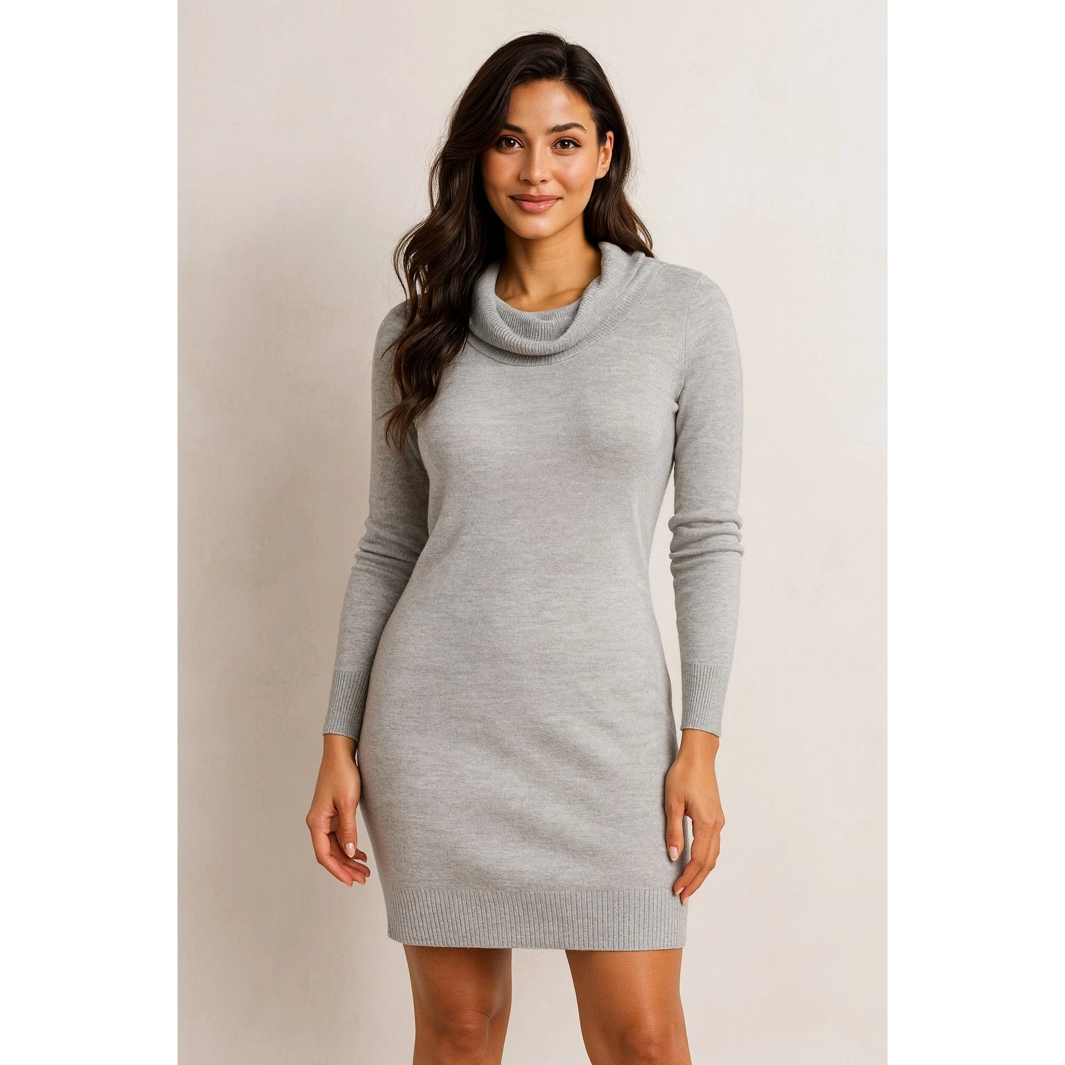 SMARTWOOL Granite Falls Merino Wool Turtleneck Gray Sweater Dress in Size Small
