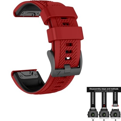 Uhrenarmband Silikon 22mm für Fenix 6,7,8,5,Forerunner 935/945/955, , Schwarz...