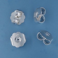 4 Sterling Silver Butterfly Earring Ear Backs / Clutches / Nuts ap. 9mm 33504