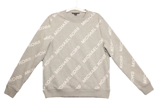 Maglione girocollo Michael Kors uomo stampa all over GRIGIO L preppy