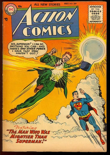 Action Comics #209 Nice Late Golden Age Superman Vintage DC Comic 1955 VG-