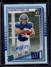 2025 Panini Donruss Cam Skattebo Optic Rated Rookie Preview Auto RC #302 Giants