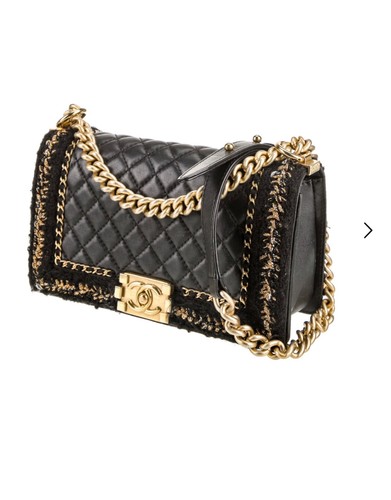 CHANEL Black Tweed Lambsking Quilted Braided Jacket Boy Flap Bag Limited Edition