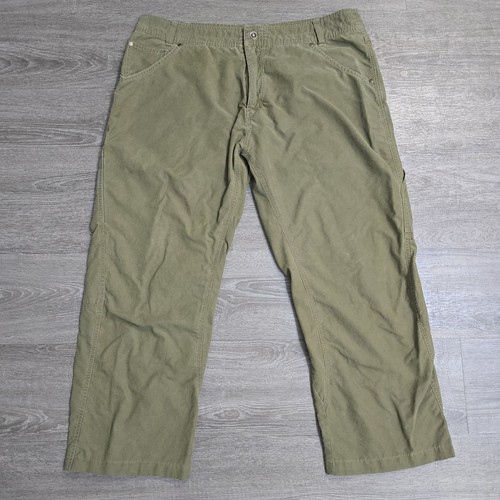 Pantalones Kuhl Indignación Exterior Senderismo Pátina Verde Oliva Lona Para Hombres 40x28 Desteñidos