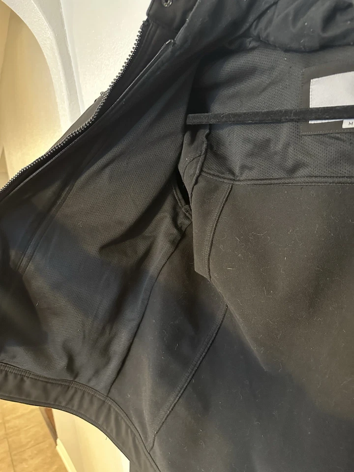 Chaqueta impermeable de cuero Wilsons para hombre mediana negra capucha extraíble cremallera completa Foto 3 de 4