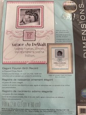 Dimensions 9x12" Counted Cross Stitch Kit 70-73992 PEACEFUL BABY BIRTH RECORD