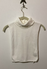 Vintage Knit Mock Neck Dickey / Detachable Collar Cream / off white