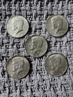 5 US Coins - 1968 D Kennedy Half Dollars 40% Silver - Denver Mint