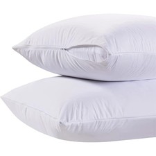Hotel Style Pillow Protectors, Soft Zippered Design, Set Of 2