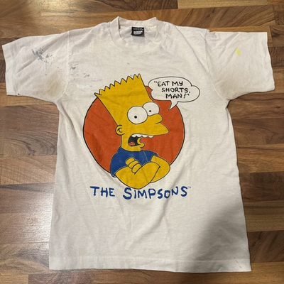 #ad #ad Vintage Bart Simpson “Eat My Shorts” Made In USA Paint Splatter Shirt Size M $35.00