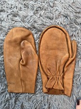 Vintage Deerskin Mittens Unlined Medium Stains 