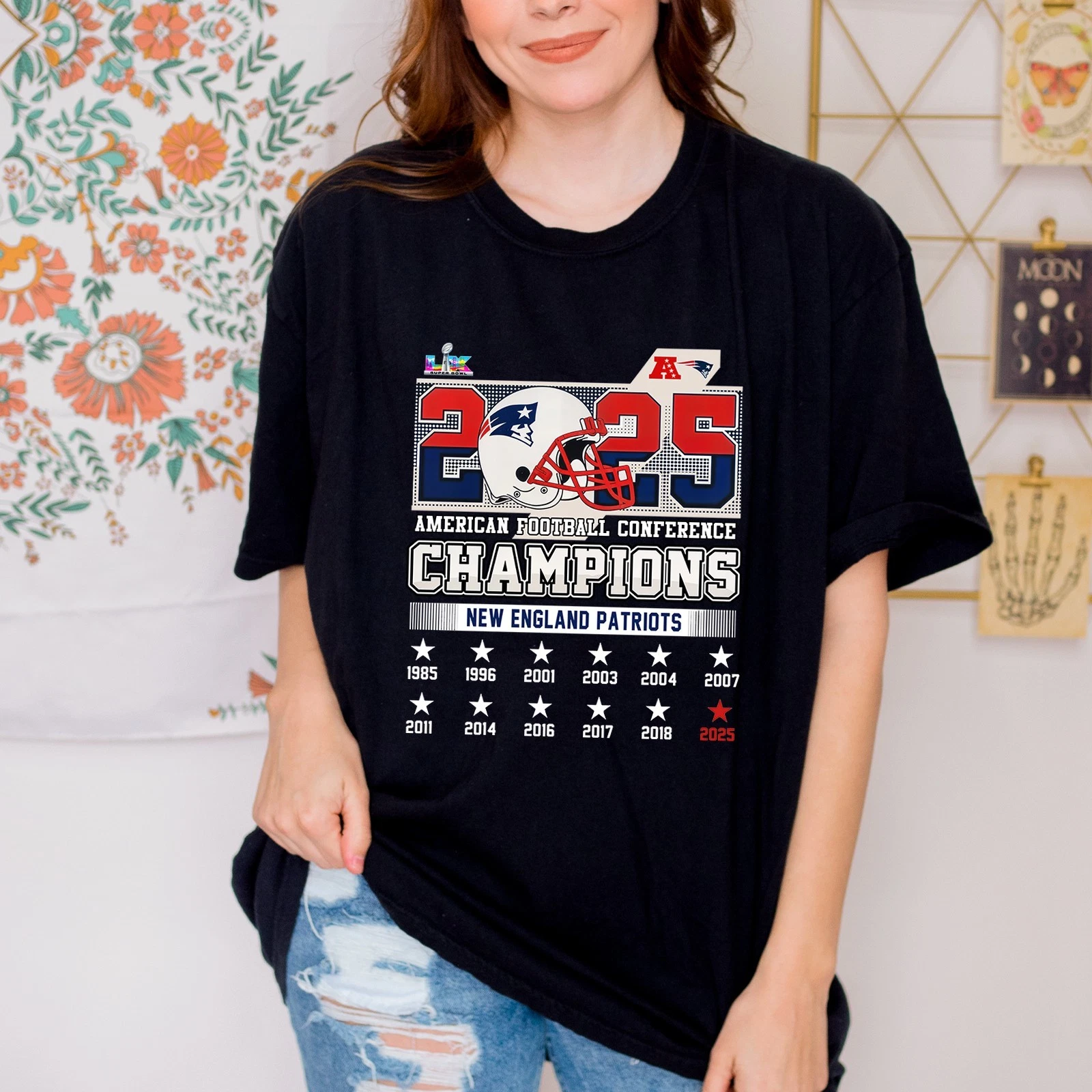 New England Patriots 2025 AFC Champions 12x TShirt