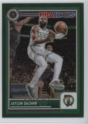 2023-24 Panini NBA Hoops Premium Stock Green Prizm 17/75 Jaylen Brown #81 09q4