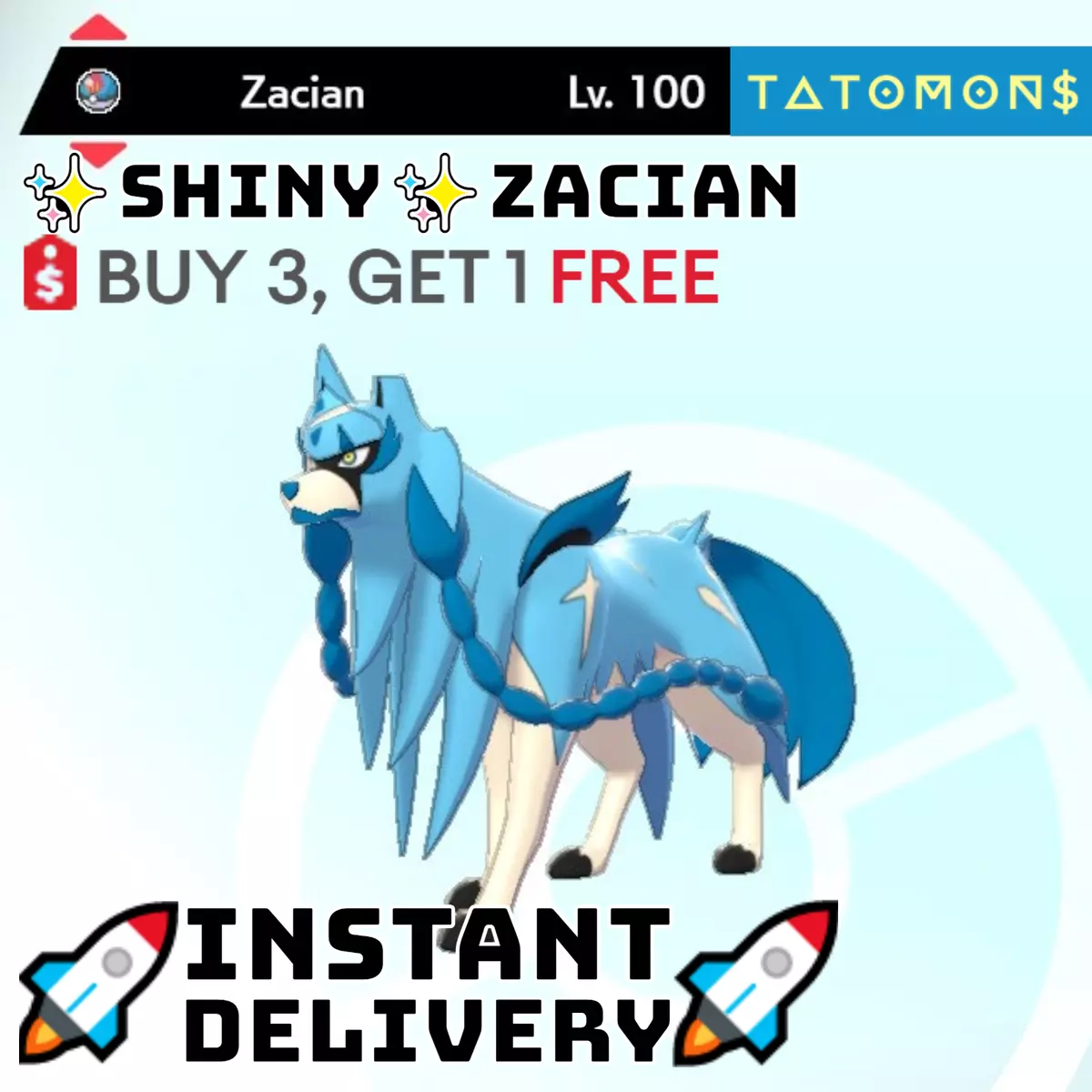 Pokemon Sword Shield ✨ SHINY EVENT ZACIAN Legendary 6IV ✈️ FAST DELIVERY ✈️