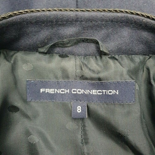 ~ French Connection Victoriana Militär Jacke Mantel ~ 8 ~ blau Kaschmirmischung ~ - Bild 3 von 9