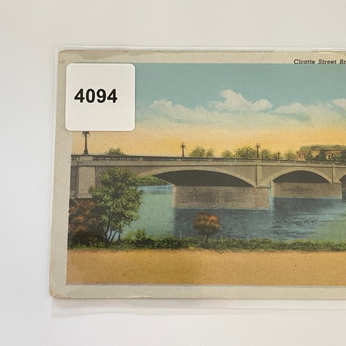 Postal Cicotte Street Bridge Logansport Indiana frontera blanca - Imagen 7 de 7