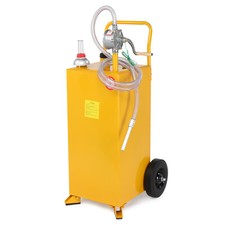 30-Gallon Gas Caddy w/Pump Wheels Portable Fuel Gasoline Diesel Transfer Tank
