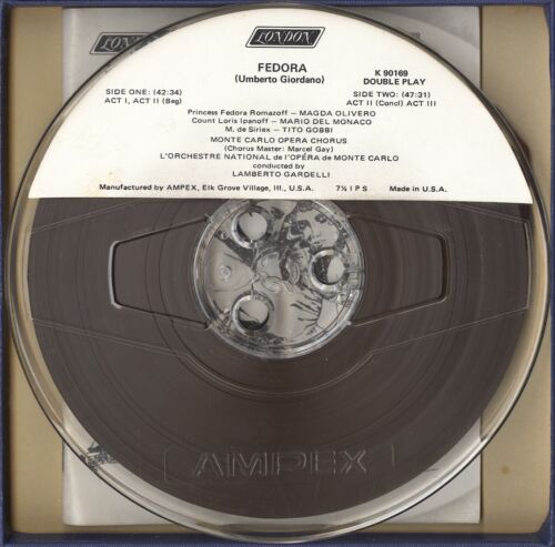 Gardelli, Del Monaco "Giordano: Fedora" London 7½ ips Double Play Reel Tape - Picture 3 of 3