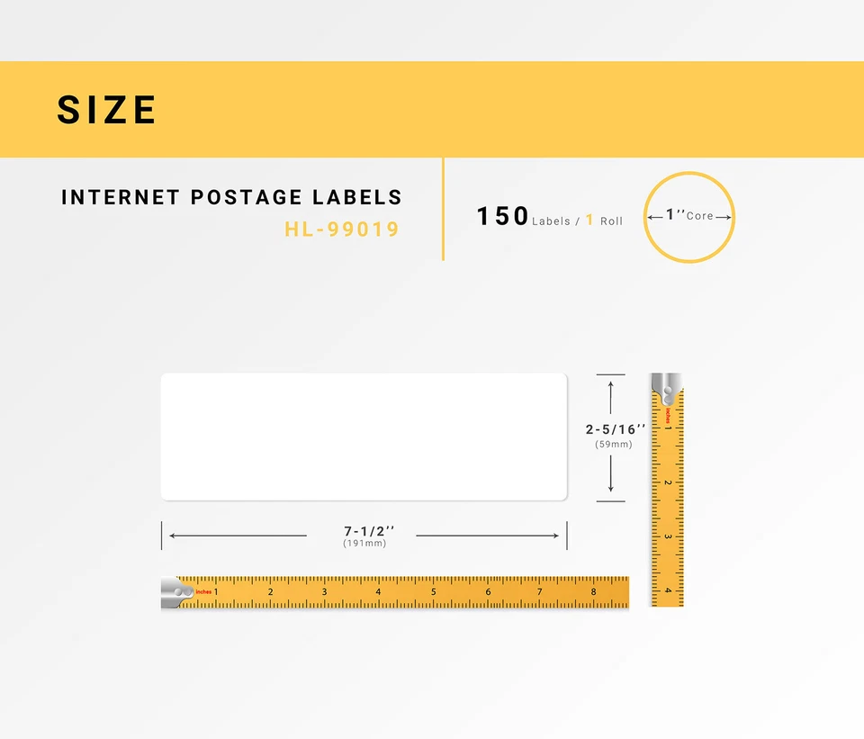 DYMO Compatible 99019 1-Part Direct Thermal Postage Labels - (6) Rolls of 150 - Image 3 of 4