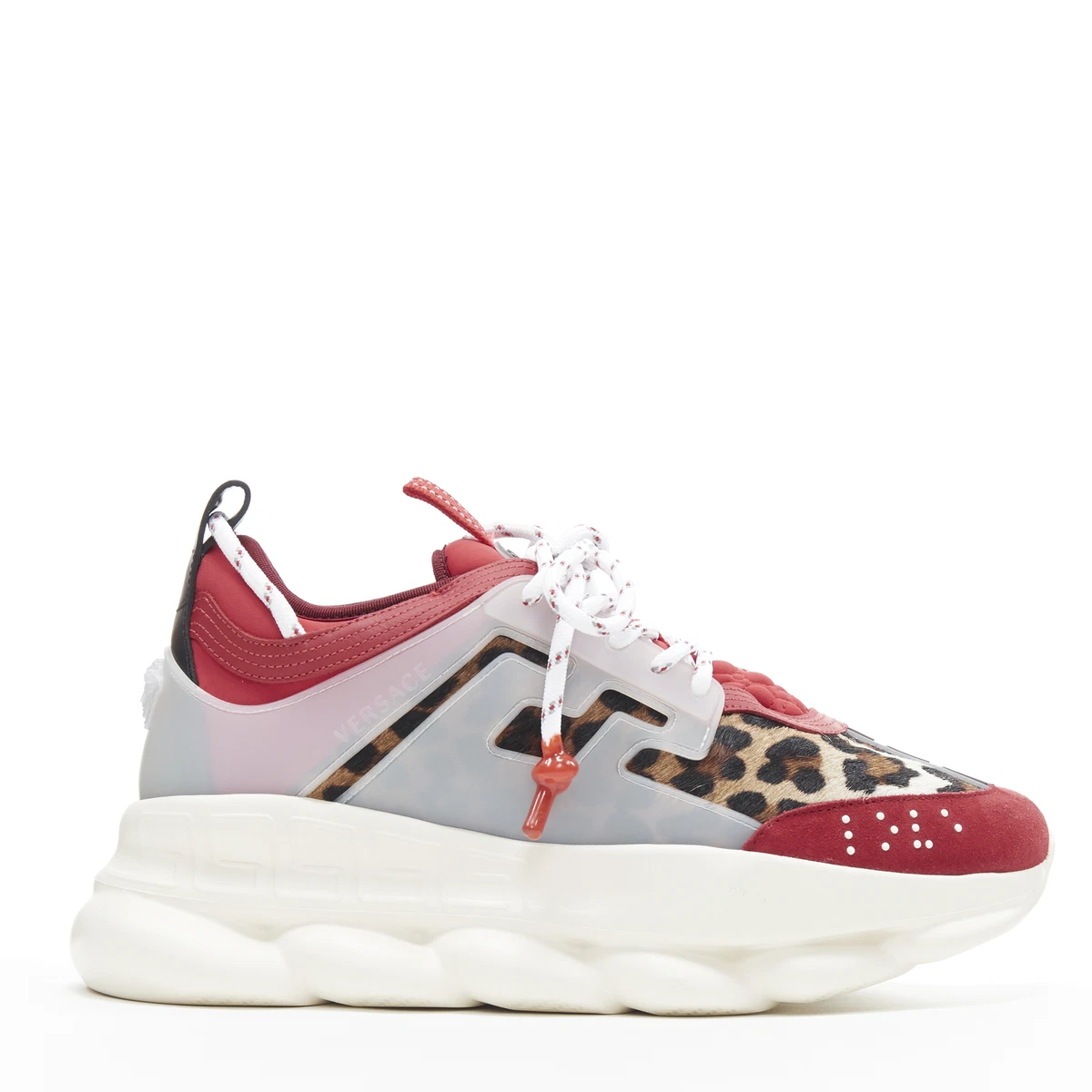VERSACE Chain Reaction Red Wild Leopard low chunky sneaker EU38