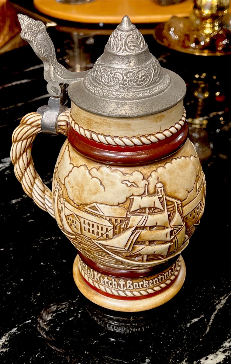 Vintage Avon Beer Stein Barkentine Brigantine Jib-Headed