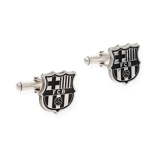 Gemelos Futbol FC Barcelona Hombre Plata de Ley 925 - Picture 3 of 4