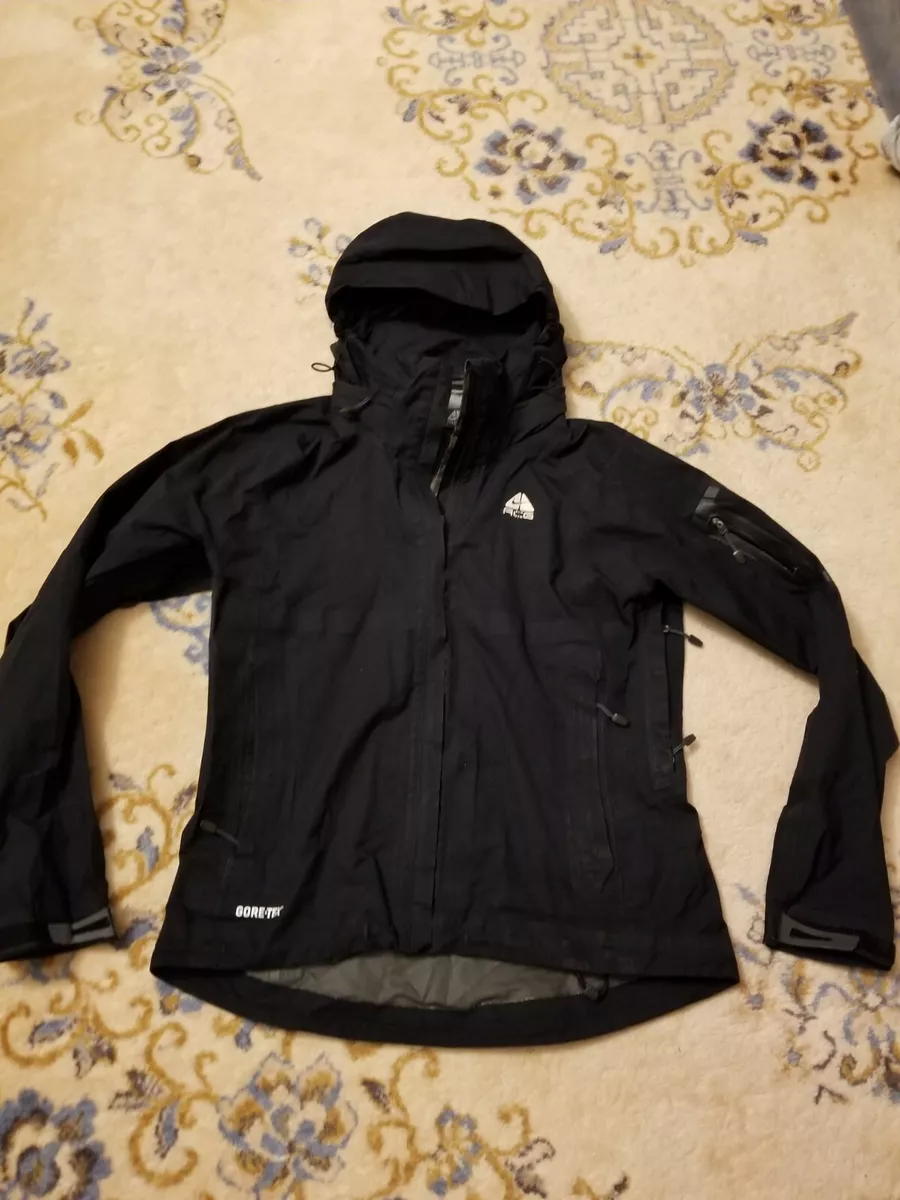 Vintage RARE Nike ACG Gore-Tex Paclite Women Black Jacket Vented Size Medium M