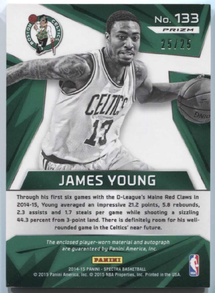 James Young 2014-15 Panini Spectra Orange Prizm Patch Auto