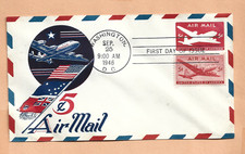 C32 U.S AIR MAIL 5 CENT AIR MAIL FDC SEP 25,1946 WASH DC  L.W. STAEHLE +