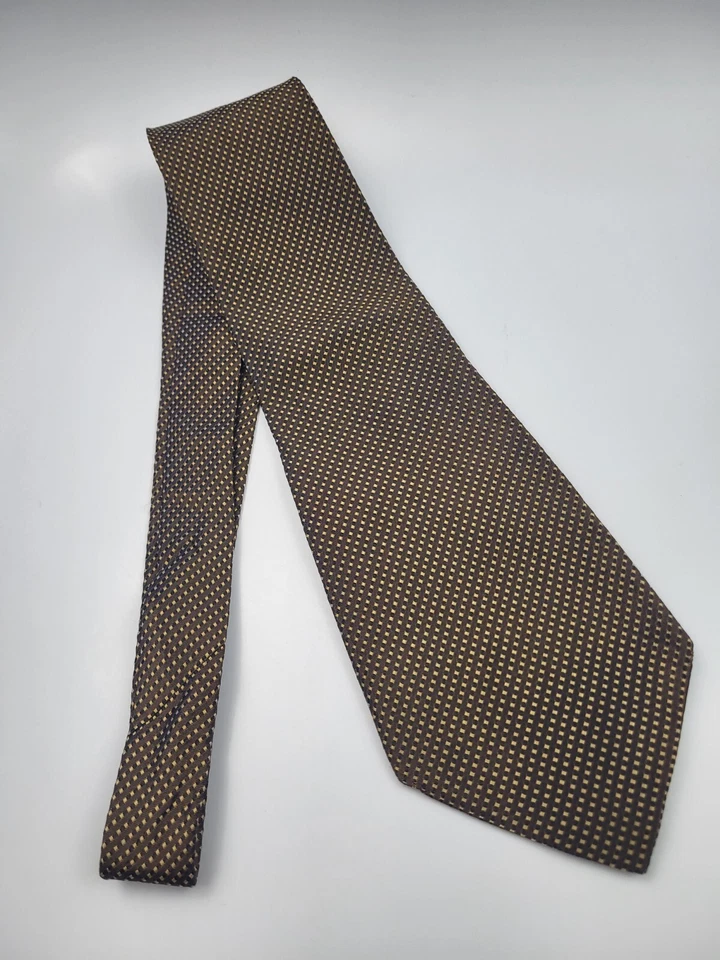 Corbata de Seda Banana Republic Marrón Beige Diseñador Geométrico Italia 58 x 4.1/8 Foto 2 de 4