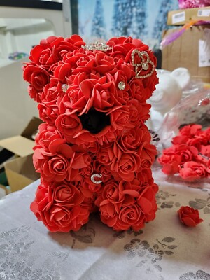 Rosenteddys mit Kunstblumen, personalisiert 