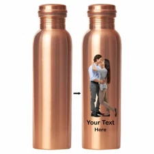 Personalised Photo Bottle 100% Pure Copper Water Bottle Ayurveda Health Benefits