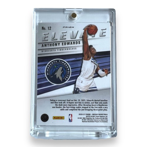 Anthony Edwards Rookie RC 2020 Panini Mosaic Elevate Holofoil Prizm Timberwolves - Picture 2 of 2