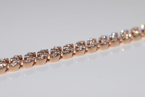 Vintage Circa 1990s 18k Rose Gold Natural Diamond Decorated Rope Style Bracelet - Picture 15 of 21