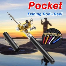 Combo Mini Pen Fishing Pole Kit Telescopic Fishing Rod Spinning Reel Combo Kit
