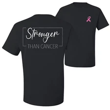 Stronger Than Cancer Distressed Front and Back Men Graphic TShirt